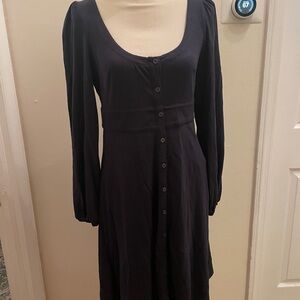Boden Navy Long Sleeve Button-Down Dress